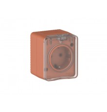 AtlasDesign Profi54 Терракотовый О/У Розетка с заземлением со шторками 16А 250В  ATN547045  SE