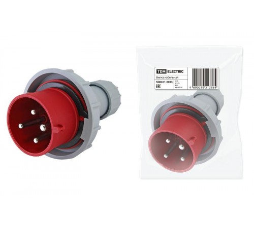 Вилка кабельная IP67 32А 3Р+РЕ 380В  SQ0611-0023  TDM
