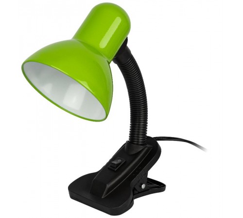 Настольный светильник N-102-Е27-40W-GR на прищепке зелёный  Б0058666  ЭРА