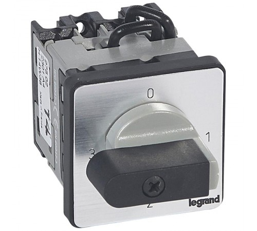 Трехпозиционный переключатель с положением ''0'' - PR 12 - 1П - 3 контакта - крепление на дверце  027502  Legrand