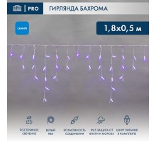 Гирлянда Айсикл (бахрома) светодиодный, 1,8 х 0,5 м, белый провод, 230 В, диоды синие, 48 LED  255-023  NEON-NIGHT