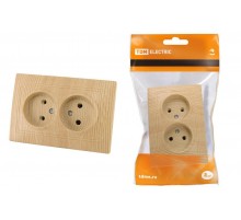 Розетка двойная 2П 10А 250В "ЭКО" (сосна) "Таймыр"  SQ1814-0213  TDM