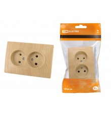 Розетка двойная 2П 10А 250В "ЭКО" (сосна) "Таймыр"  SQ1814-0213  TDM