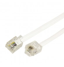 Телефонный шнур, удлинитель RJ-11(6P-4C), длина 2 метра, белый  18-3021  REXANT