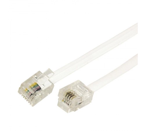 Телефонный шнур, удлинитель RJ-11(6P-4C), длина 2 метра, белый  18-3021  REXANT