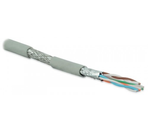 Кабель витая пара SFTP4-C6A-S23-IN-LSZH-GY-500(500м)эк(S/FTP),к6a,4п(23AWG),од(solid),к.п.в ф,об.эк.мед.оп,д.вн.пр,+60°C,LSZH,сер  236246  Hyperline