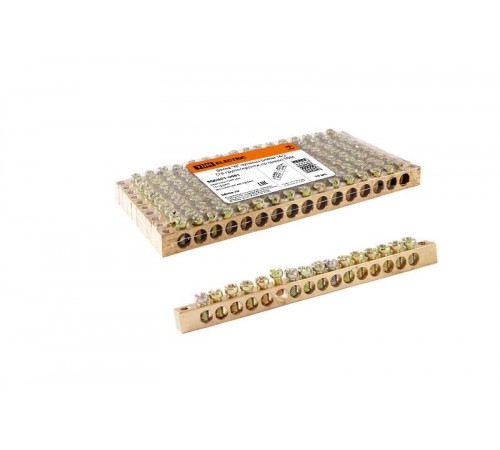 Шина "N" нулевая 6х9мм 16/2 (16 групп/крепеж по краям)   SQ0801-0061  TDM