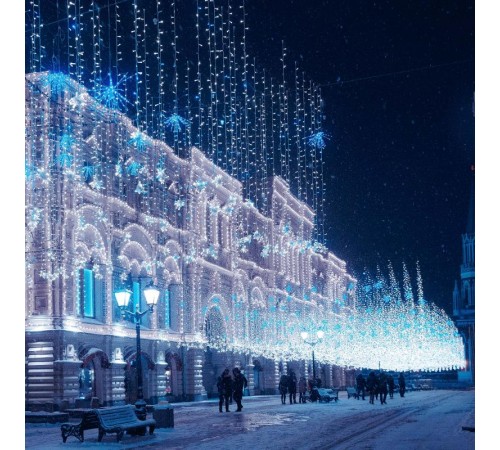 Светодиодная гирлянда ARD-STRING-CLASSIC-10000-CLEAR-100LED-FLASH WHITE (230V, 7W)  025782  Arlight