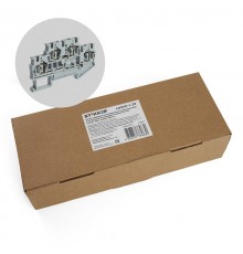 Самозажимной 4-проводной проходной зажим STEKKER 2 уровня ЗНИ - 2,5, JXB ST 2,5, серый LD555-1-25, 100шт, 39967