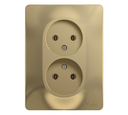 Glossa Титан Розетка 2-я без заземления (в сборе с рамкой)  GSL000420  SE