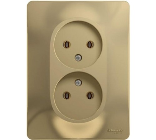 Glossa Титан Розетка 2-я без заземления (в сборе с рамкой)  GSL000420  SE