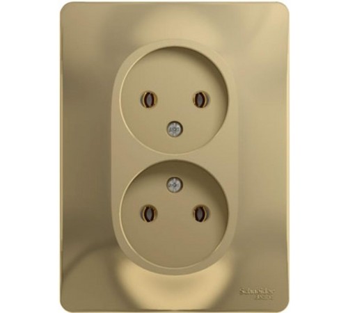 Glossa Титан Розетка 2-я без заземления (в сборе с рамкой)  GSL000420  SE