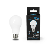 Лампа светодиодная A60 10W 920lm 6500K E27 LED 1/10/50  102502310  Gauss