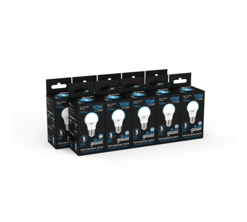 Лампа светодиодная A60 10W 920lm 6500K E27 LED 1/10/50  102502310  Gauss