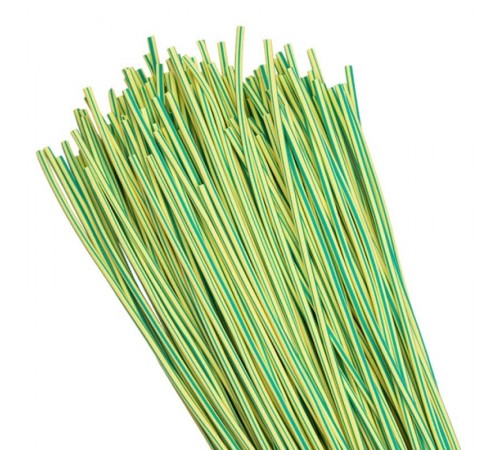 Термоусаживаемая трубка ТУТ нг 2/1 желто-зеленая EKF PROxima  tut-2-yg-1m  EKF