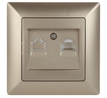 4-303-04 Intro Розетка информационная RJ45, СУ, Solo, шампань  Б0043385  Intro