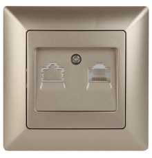 4-303-04 Intro Розетка информационная RJ45, СУ, Solo, шампань  Б0043385  Intro