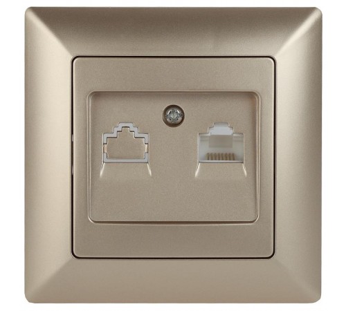 4-303-04 Intro Розетка информационная RJ45, СУ, Solo, шампань  Б0043385  Intro