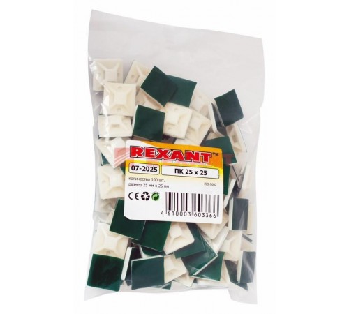 Площадка самоклеящаяся 25х25 мм, белая, упаковка 100 шт.  07-2025  REXANT