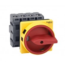 Выключатель-Разъединитель 4P 40A IP20 с красной рукояткой на дверцу 4 винтами с замком  MSD40410R  SE