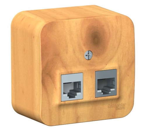 Blanca Ясень О/У с изолирующей пластиной Ясень Розетка 2-ая ТЛФ/КОМП, RJ45+RJ11, кат.5E  BLNIA045115  SE