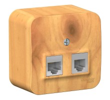 Blanca Ясень О/У с изолирующей пластиной Ясень Розетка 2-ая ТЛФ/КОМП, RJ45+RJ11, кат.5E  BLNIA045115  SE