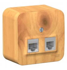 Blanca Ясень О/У с изолирующей пластиной Ясень Розетка 2-ая ТЛФ/КОМП, RJ45+RJ11, кат.5E  BLNIA045115  SE