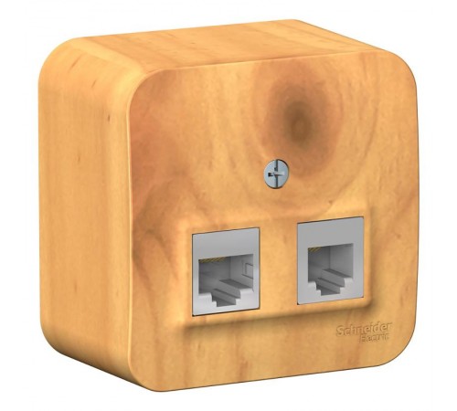 Blanca Ясень О/У с изолирующей пластиной Ясень Розетка 2-ая ТЛФ/КОМП, RJ45+RJ11, кат.5E  BLNIA045115  SE