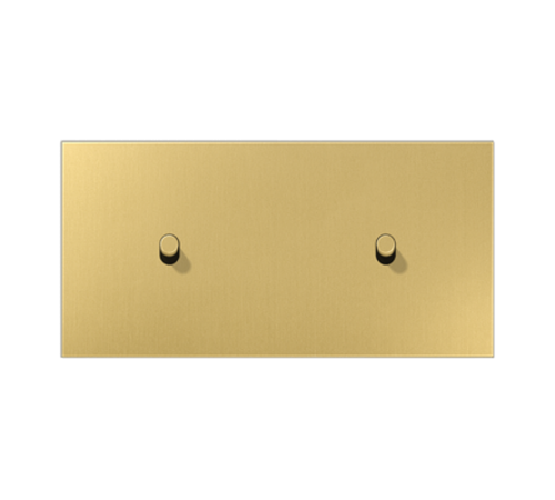 Центральная плата, 2 поста, для горизонтальной установки, тумблеры 1+1, цилиндр; металл; латунь classic; LS1912  ME12-200CR25  Jung