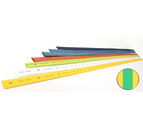 Термоусадочная трубка ТТУ нг-LS 10/5 желто-зеленая 1 м  UDRS-D10-1-K52  IEK