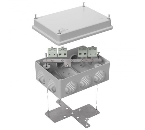 Коробка огнестойкая для о/п 40-0310-FR6.0-8 Е15-Е120 RAL7035 150х110х70 (6 шт/кор) серая  40-0310-7035-FR6.0-8  Промрукав