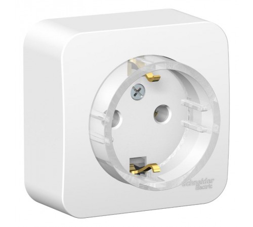 Blanca Белый О/У с изолирующей пластиной Розетка с заземлением без шторок, (тонкая) 16А, 250В  BLNRA110111  SE
