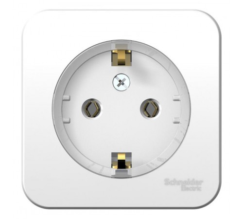 Blanca Белый О/У с изолирующей пластиной Розетка с заземлением без шторок, (тонкая) 16А, 250В  BLNRA110111  SE
