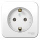 Blanca Белый О/У с изолирующей пластиной Розетка с заземлением без шторок, (тонкая) 16А, 250В  BLNRA110111  SE