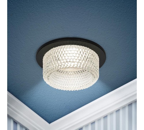 Светильник встраиваемый декоративный DK109 BK/CL MR16 GU5.3 черный прозрачный  Б0058417  ЭРА