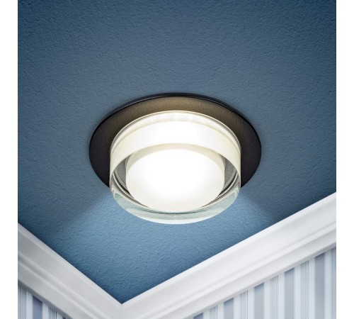 Светильник встраиваемый декоративный DK107 BK MR16 GU5.3 черный  Б0058397  ЭРА