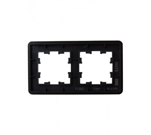 BRITE Рамка 2-ая РУ-2-2-Бр стекло черный RE  BR-M22-G-41-K02  IEK