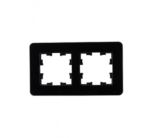 BRITE Рамка 2-ая РУ-2-2-Бр стекло черный RE  BR-M22-G-41-K02  IEK