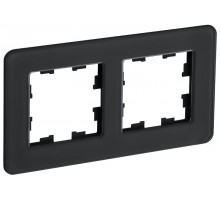 BRITE Рамка 2-ая РУ-2-2-Бр стекло черный RE  BR-M22-G-41-K02  IEK