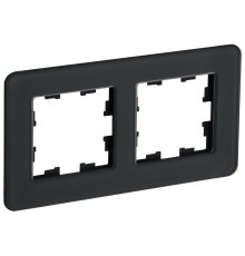 BRITE Рамка 2-ая РУ-2-2-Бр стекло черный RE  BR-M22-G-41-K02  IEK
