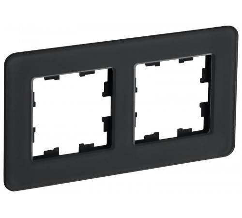 BRITE Рамка 2-ая РУ-2-2-Бр стекло черный RE  BR-M22-G-41-K02  IEK
