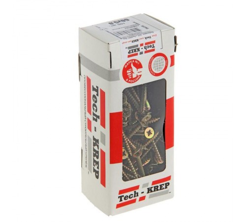 Саморезы универсальные 60х5,0 мм (100 шт) желтые - коробка с окном ( 0,504 кг)  102264  Tech-KREP