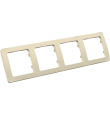 Рамка четырёхместная, скрытой установки, цвет слоновая кость  Р404-01  HEGEL