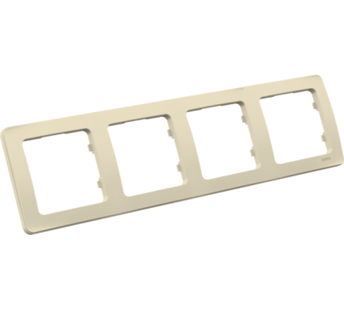 Рамка четырёхместная, скрытой установки, цвет слоновая кость  Р404-01  HEGEL