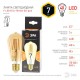 Лампа светодиодная F-LED ST64-7W-824-E27 gold (филамент, зол, 7Вт, тепл, E27) (20/960)  Б0047664  ЭРА