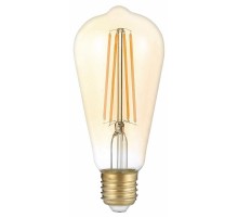 Лампа светодиодная F-LED ST64-7W-824-E27 gold (филамент, зол, 7Вт, тепл, E27) (20/960)  Б0047664  ЭРА