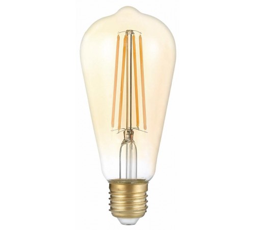 Лампа светодиодная F-LED ST64-7W-824-E27 gold (филамент, зол, 7Вт, тепл, E27) (20/960)  Б0047664  ЭРА