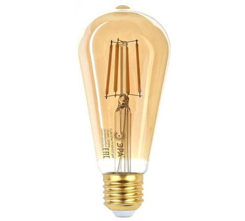 Лампа светодиодная F-LED ST64-7W-824-E27 gold (филамент, зол, 7Вт, тепл, E27) (20/960)  Б0047664  ЭРА