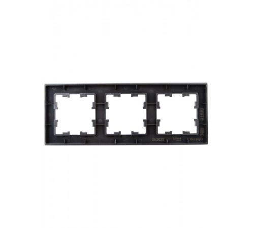 BRITE Рамка 3-ая РУ-3-2-БрСе стекло серый  BR-M32-G-K03  IEK