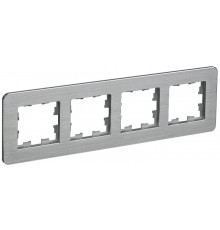 BRITE Рамка 4-ая РУ-4-1-Бр металл алюминий RE AL  BR-M42-M-21-K47  IEK